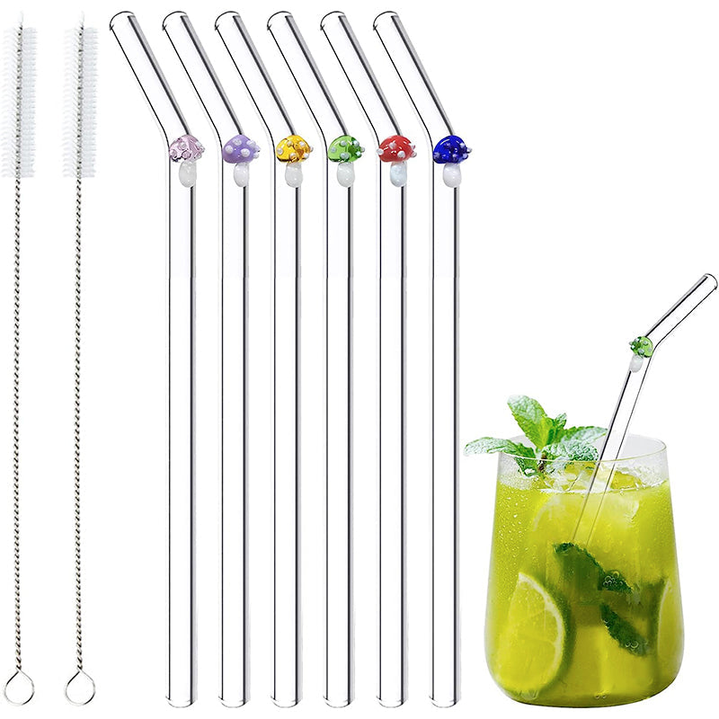 6 PCS Reusable Stained Glass Straws with Cleaning Brush | Stornfield