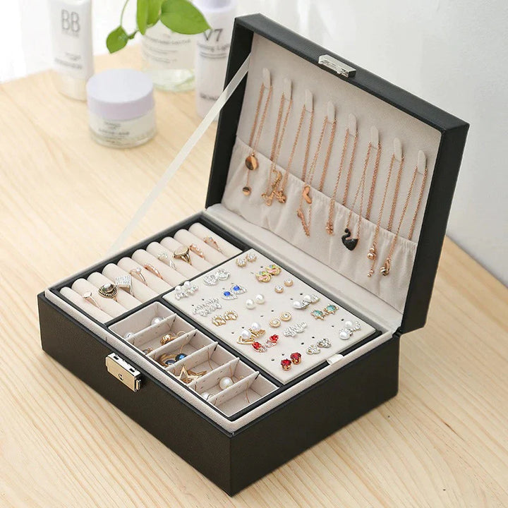Premium Leather Double Layer Stornfield Jewelry Box