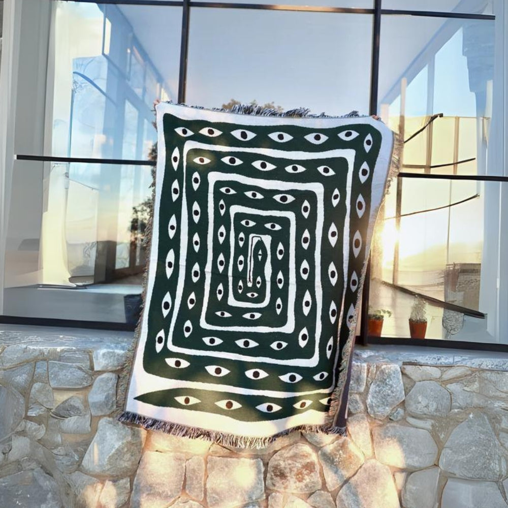 Patterned Cotton Throw Blanket | Stornfield
