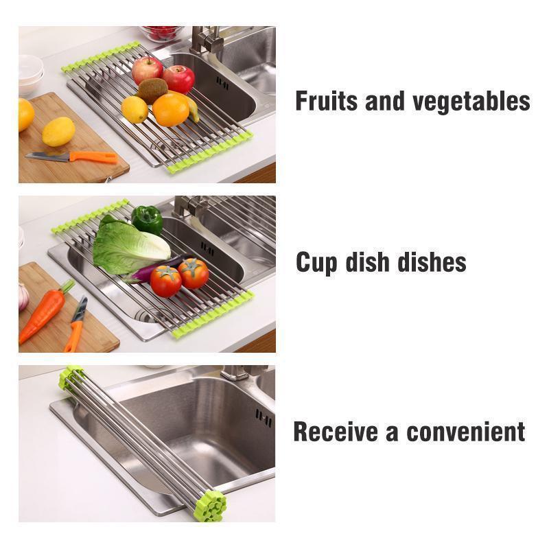 Stainless steel dish rack, rollable, foldable | Stornfield