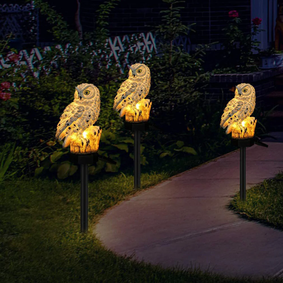 Solar Garden Lamp Uilux – Wireless Outdoor Lamp powered by Solar Energy with Owl Design | Stornfield