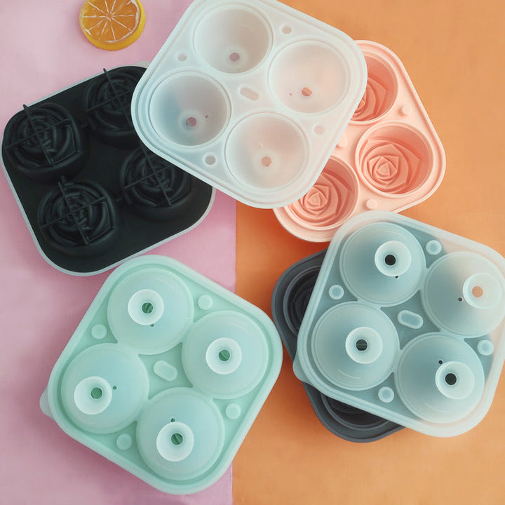 Large pink ice cube tray with 4 compartments | Stornfield