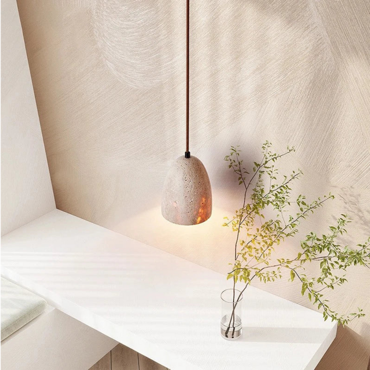 Stornfield | TerraLume – Pendant Light with Natural Stone Texture and Warm Glow