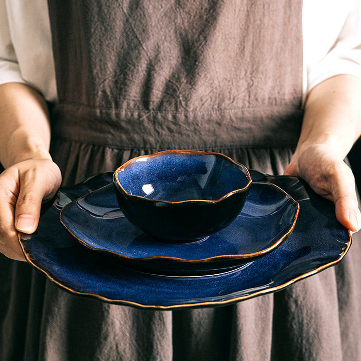 Ocean Waves Deep Blue Plate | Stornfield
