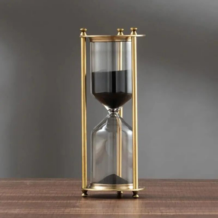 Stornfield | Antique Brass Sand Timer with Purple Sand