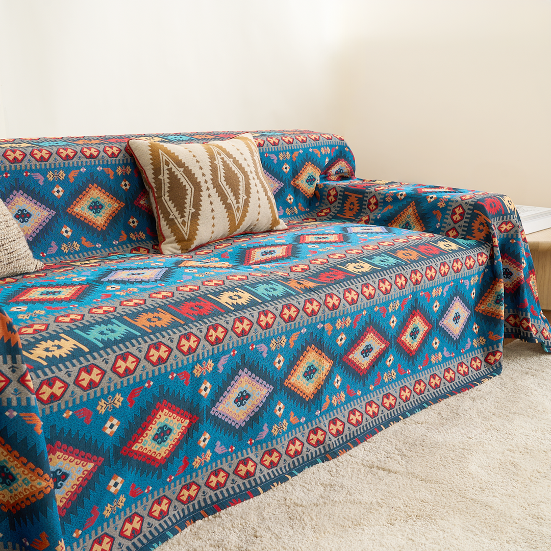 Azure Boho Chic Sofa Cover - Modern, Stylish & Durable Sofa Protection | Stornfield