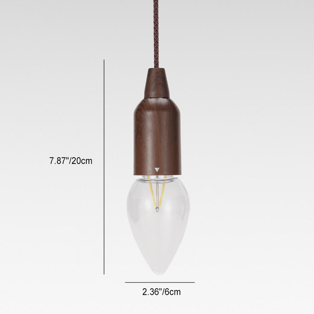 Retro Portable Waterproof Wood Round Cone Battery USB 1-Light Camping Outdoor Light | Stornfield
