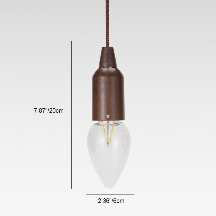 Retro Portable Waterproof Wood Round Cone Battery USB 1-Light Camping Outdoor Light | Stornfield