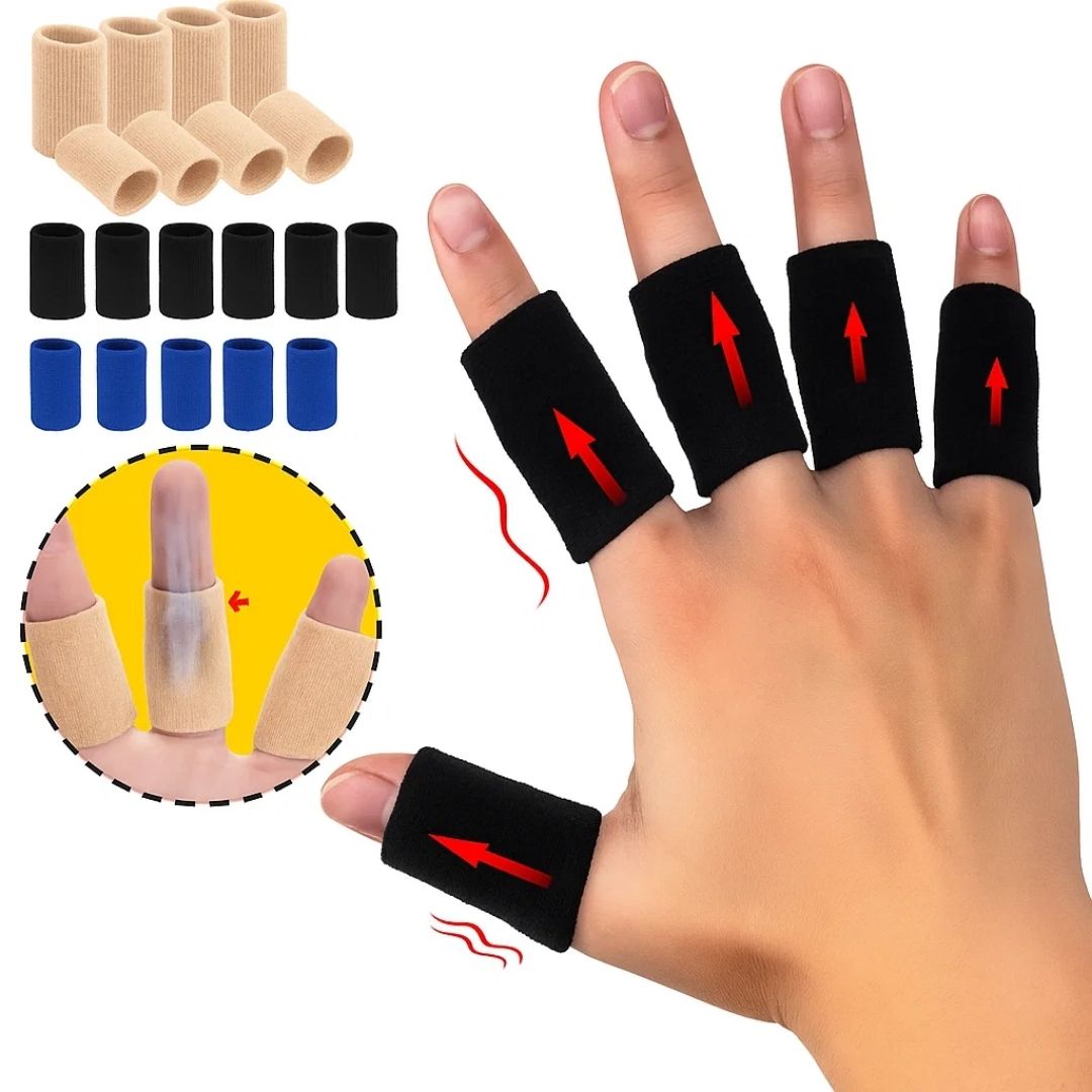 FlexiGuard | Finger Sleeves – Injury Prevention – Breathable, Comfortable Fit - Holds Injuries and Bandages in Place – Sports and Everyday Comfort Stornfield