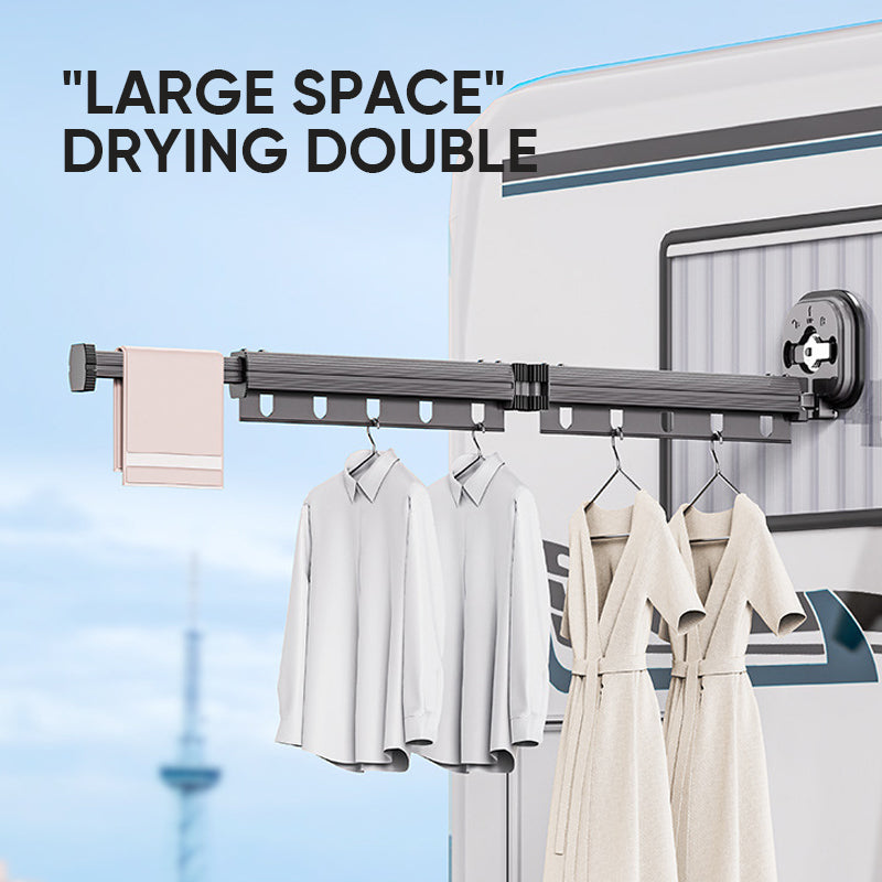 Wall-Mounted Foldable Clothes Drying Rack with Suction Cup | Stornfield