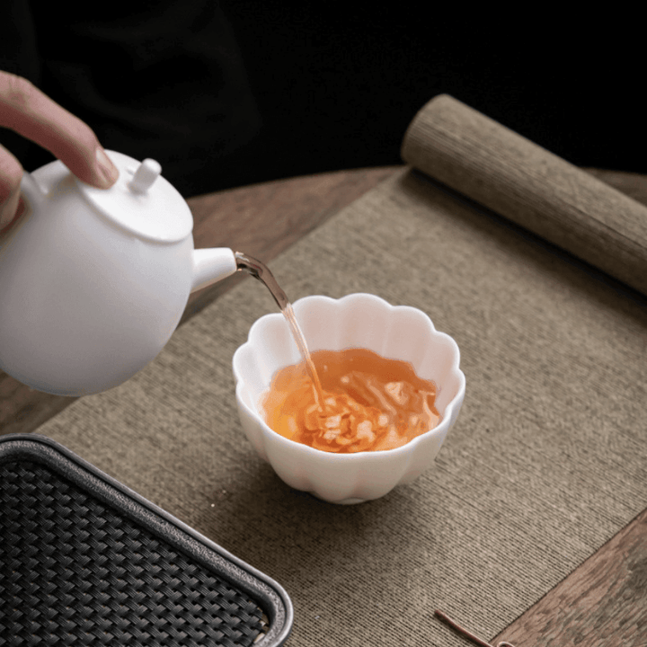 Handcrafted Ceramic Tea Cup With Embedded Ceramic Rose | Stornfield