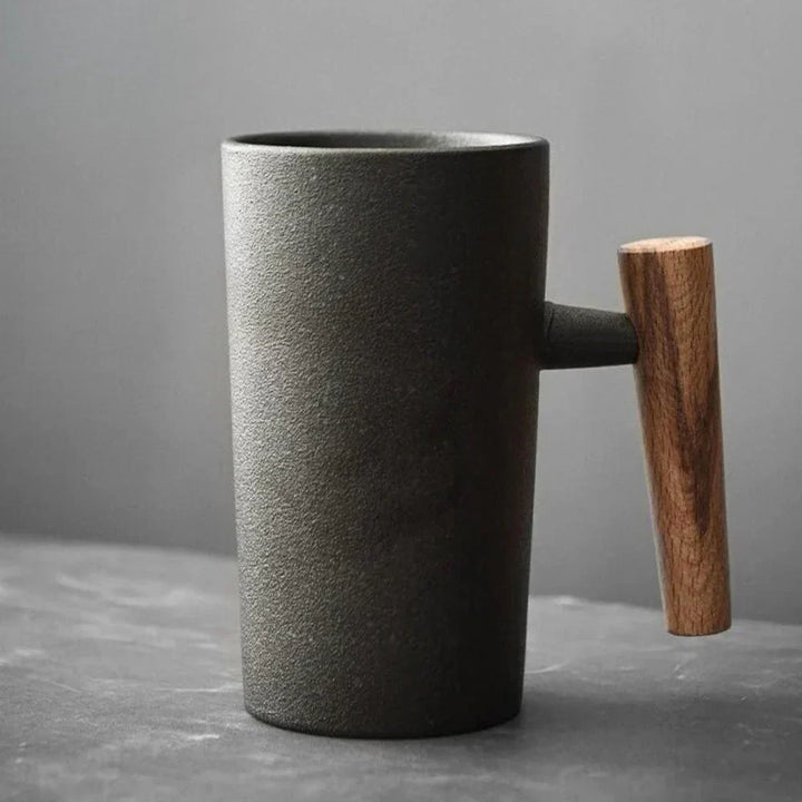 ScandiSip Ceramic Mug – Minimalist Scandinavian Design with Wooden Handle | Stornfield