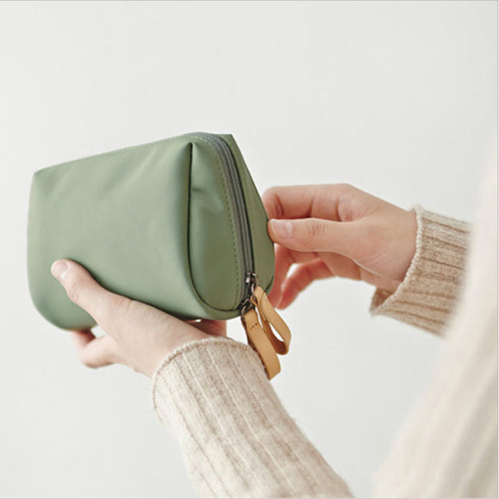 Solid Color Cosmetic Case with Double Zipper | Stornfield