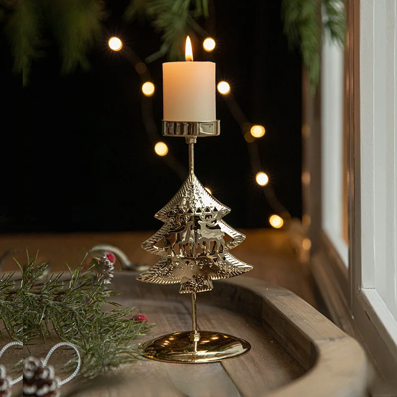 Christmas Candle Holders - Star and Christmas Tree Design for Festive Decoration | Stornfield