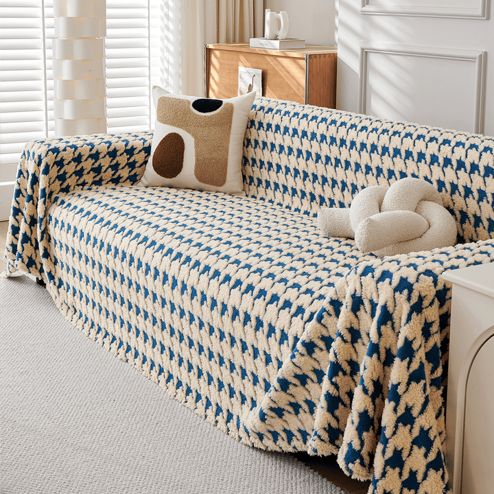 Cozy Houndstooth Sofa Cover  - Modern, Stylish & Durable Sofa Protection | Stornfield