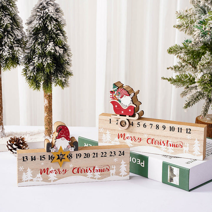 Christmas Toys Wooden Mobile Santa Claus Calendar Ornament | Stornfield