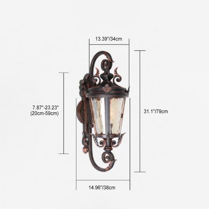 Traditional European Waterproof Aluminum Glass Cylinder 1-Light Wall Sconce Lamp For Outdoor Patio | Stornfield