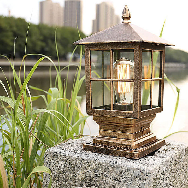 European Outdoor Column Lantern Waterproof  Rustproof 1-Light Patio Light | Stornfield