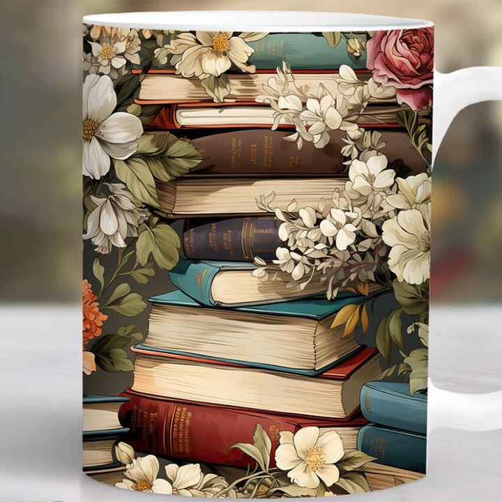 3D Artistic Coffee Cup Beautiful Floral - Gift for Book Lovers | Stornfield