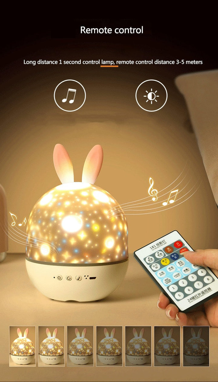 LED Universe Stars Bunny Projector Night Light | Stornfield
