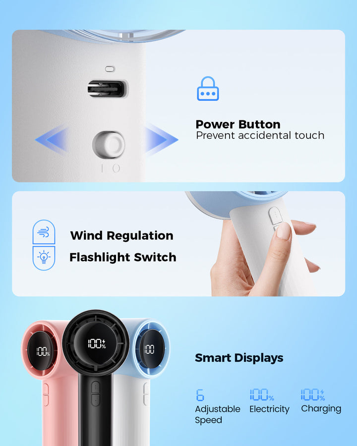 Portable High Speed Handheld Turbo Fan with LED Display | Stornfield