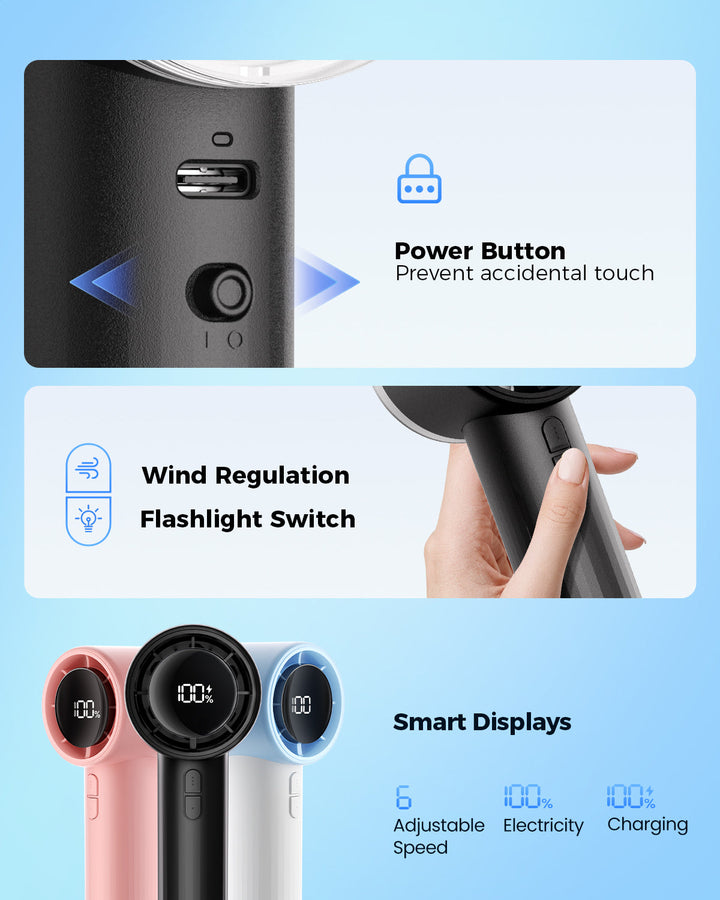 Portable High Speed Handheld Turbo Fan with LED Display | Stornfield