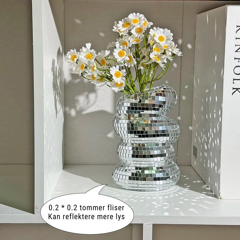 Stornfield Mirrored Disco Ball Vase with Retro Charm and Modern Appeal