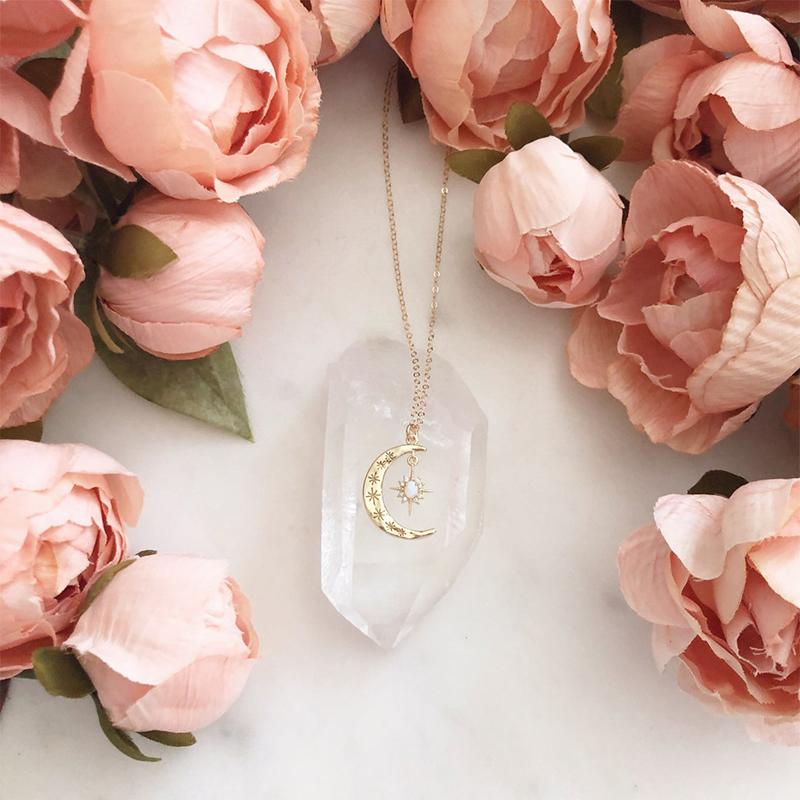 Moon & Sun Croissant Necklace | Stornfield