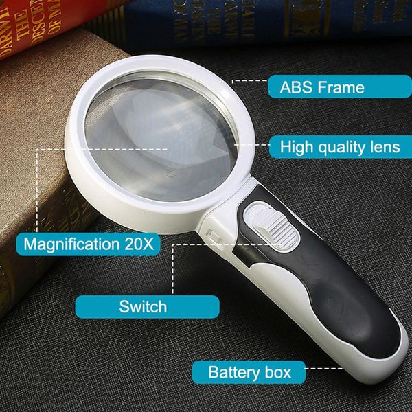 Stornfield | 20X optical magnifying glass with LED light