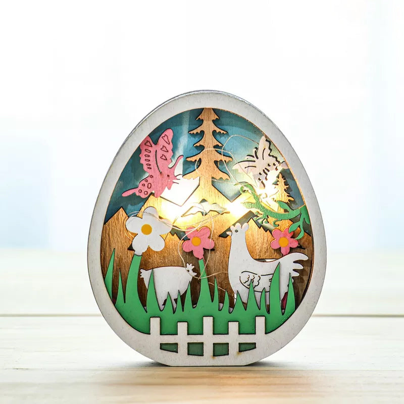 Wooden Easter Decoration with LED Light | Stornfield