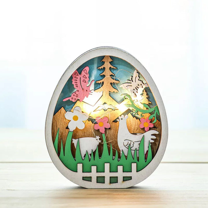 Wooden Easter Decoration with LED Light | Stornfield