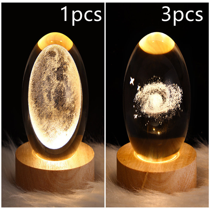 3D Galaxy Crystal Ball LED Night Light | Stornfield