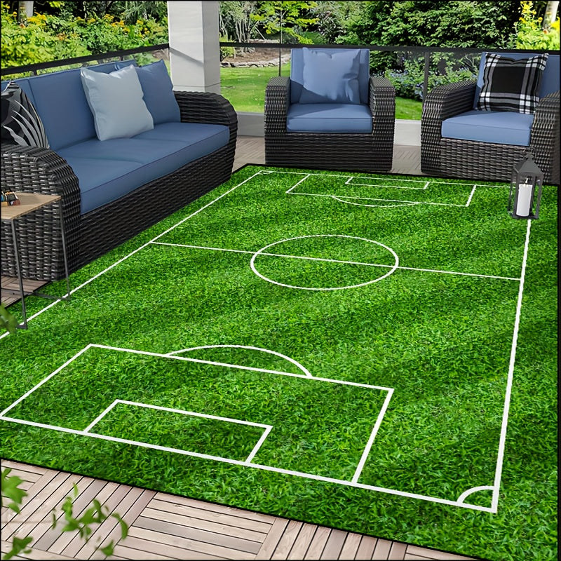 Stornfield | Football Field Pattern Rug - Non-Slip Washable Living Room Rugs for Living Room, Bedroom, Garden, or Playroom