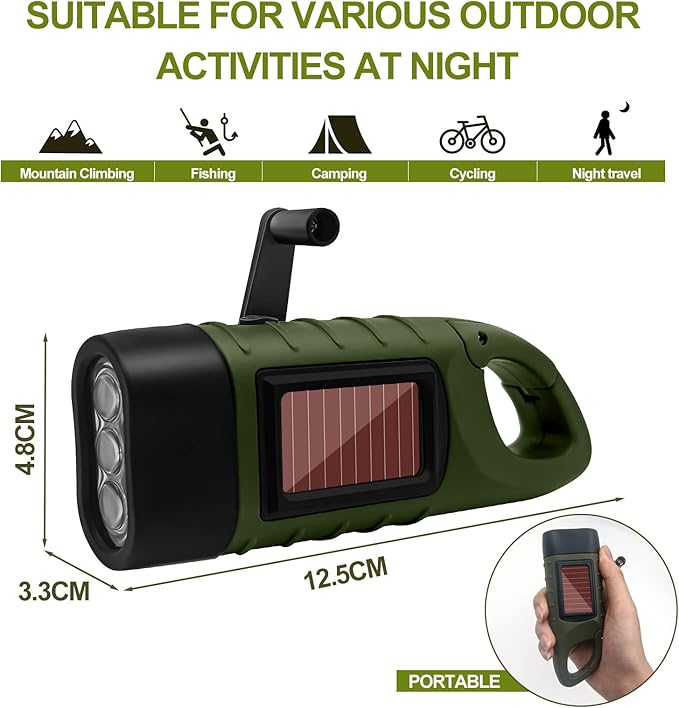 BrightTrail Solar-Crank-LED-Flashlight | Stornfield