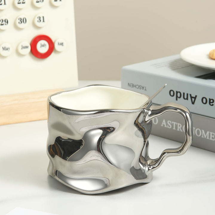 CreArt Mug – Handmade Ceramic Coffee Mug with Unique Crumpled Design | Stornfield