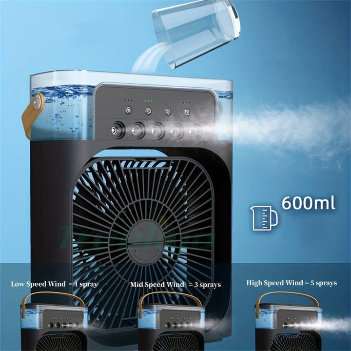 5A 2V Portable 600ml Spray Cooler Fan Desk USB Rechargeable Perfume Humidifier Air Conditioning A/C Cooling Fan 3 Wind Speeds | Stornfield