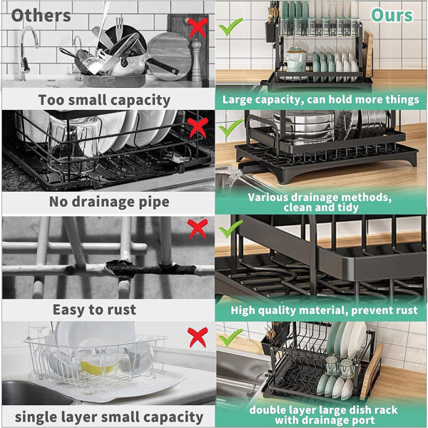 2-tier drying rack with draining board. | Stornfield