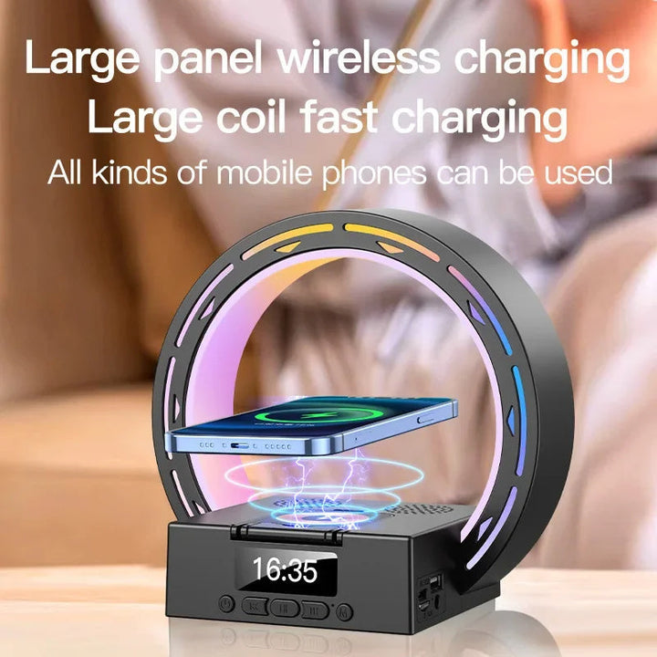 Stornfield | 4-in-1 Bluetooth speaker lamp with charging pad and alarm clock