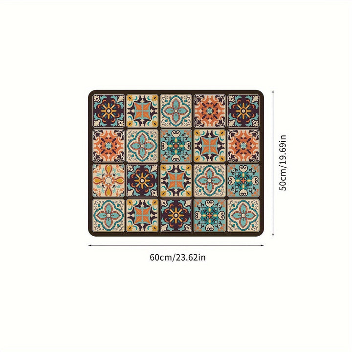 Washing Machine Cover Mat Retro Mosaic | Stornfield