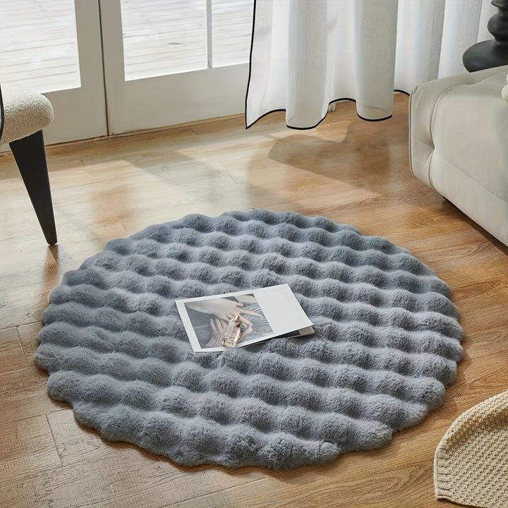 Round fluffy rug for stylish rooms – Soft rug for living room & bedroom | Stornfield