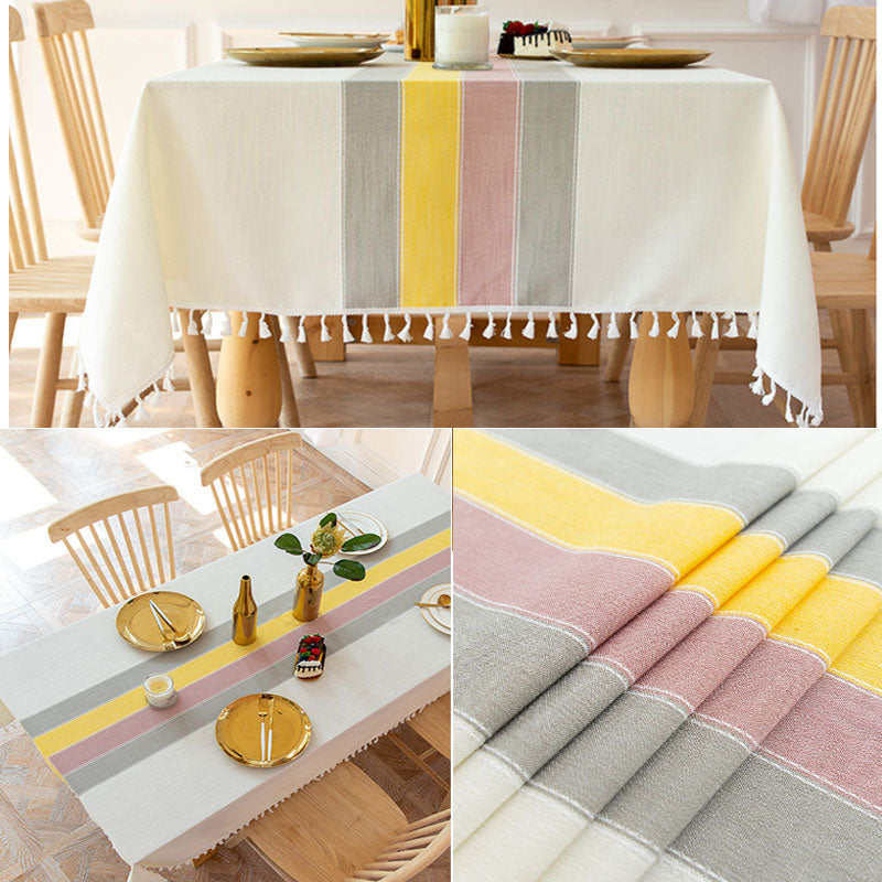 Stornfield | Rectangular Waterproof Oil-proof Wrinkle-Resistant Cotton Linen Tablecloth for Kitchen Dining Room Buffet Party