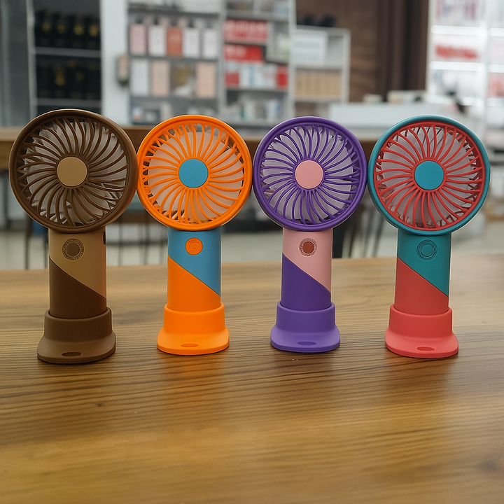 ColorTwist™ Mini Fan – 3-Speed Rechargeable Handheld Fan | Stornfield