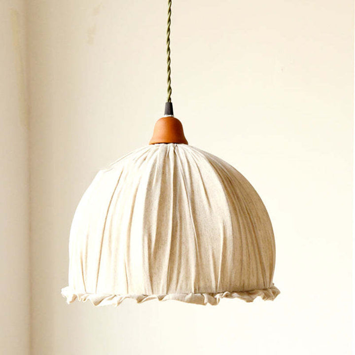 EcoLume - Minimalist Scandinavian LED Pendant Light Beige Fabric Shade, AdjustaStornfielde for Living Room and Dining Room | Stornfield