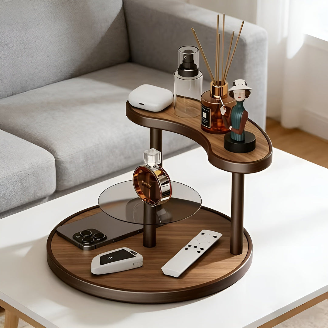 Rotating wooden makeup organizer - 3-tiered and staStornfielde | Practical storage for cosmetics | Stornfield