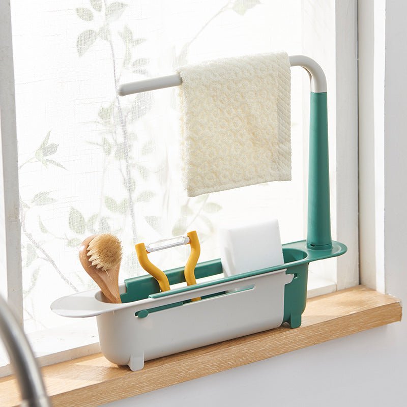 Sink organizer with towel holder | Stornfield