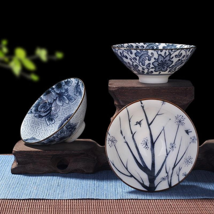 4pcs Blue and White Porcelain Teacup Set | Stornfield
