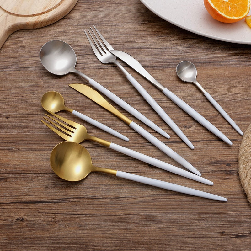 4pcs Restaurant Of Platinum Creative Colorful Kitchen Cutlery Set | Stornfield