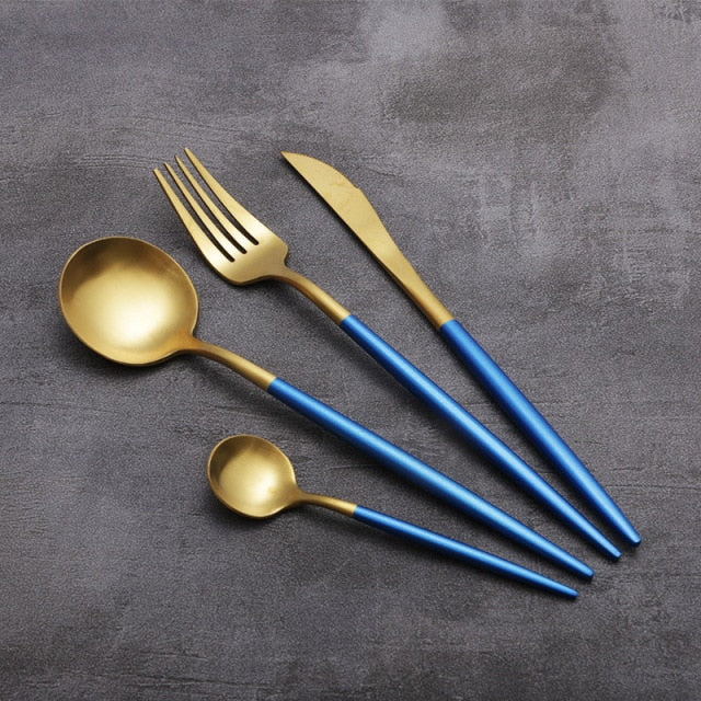 4pcs Restaurant Of Platinum Creative Colorful Kitchen Cutlery Set | Stornfield