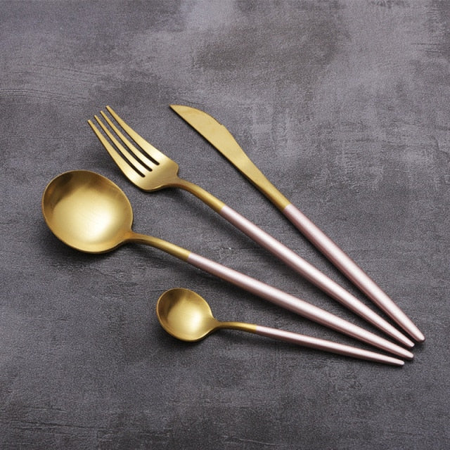 4pcs Restaurant Of Platinum Creative Colorful Kitchen Cutlery Set | Stornfield