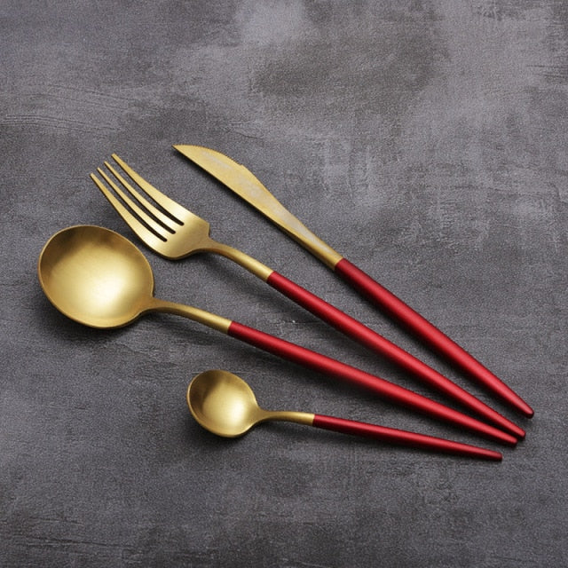4pcs Restaurant Of Platinum Creative Colorful Kitchen Cutlery Set | Stornfield